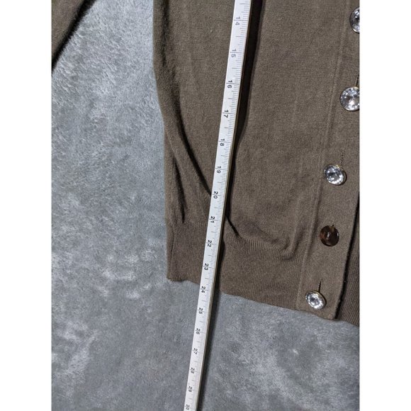 🍑Vintage TWELVE by TWELVE Women Cardigan Sweater Sheer Back Fall Green XS(0-2) - Picture 2 of 12